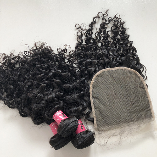 Water Wave Human Hair Bundles With Closure 7x7 7 7 Closure 100 Human